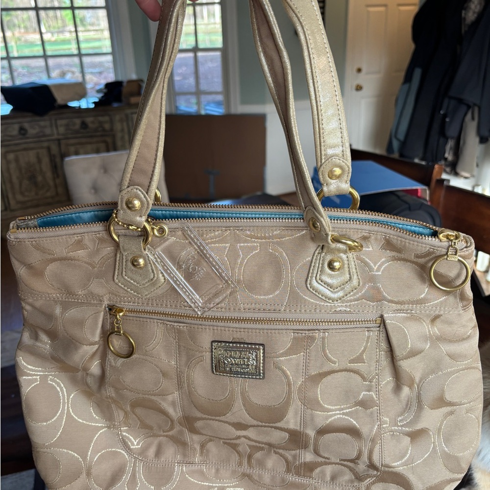 Coach Gold Signature Tote Bag